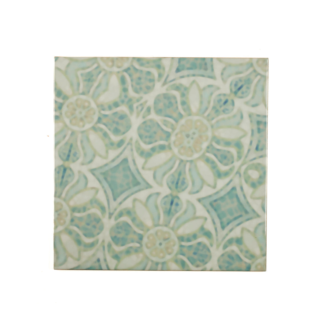 SALE SECONDS: Set of 3 x 20cm tiles - Hazy Aqua Pomegranate design