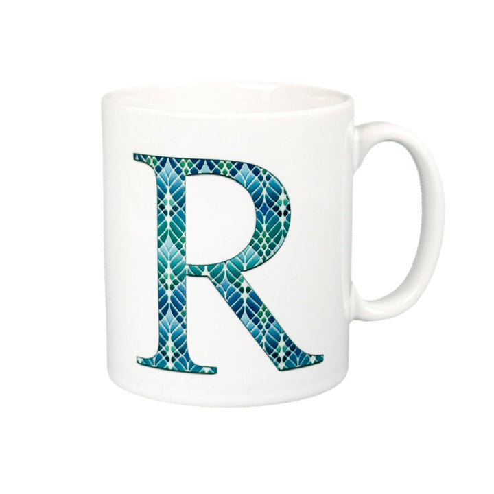 SALE - Ceramic Letter Mug - Interwoven Trees &