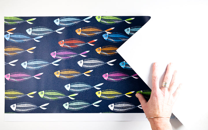 Sale - Dots &amp; Dashes Fish - Peel &amp; Stick Wallpaper Sample