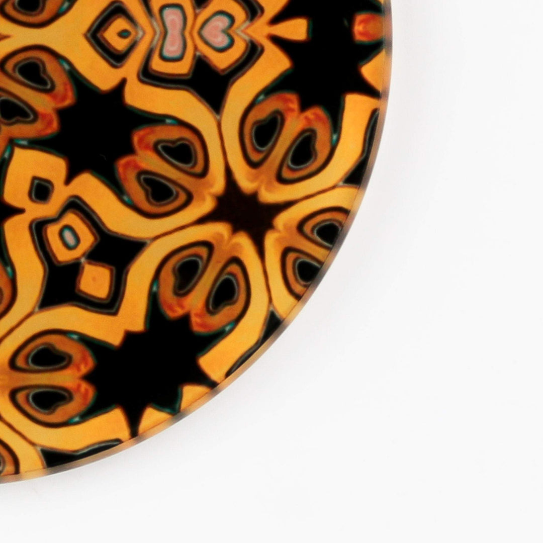 Gold, red and black "Medieval" design coasters