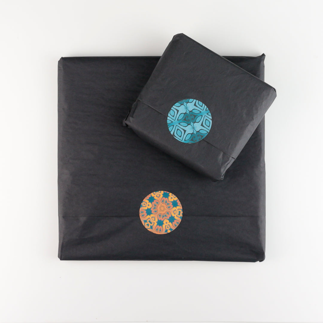 Navy Blue Yellow modern abstract chopping board - Large